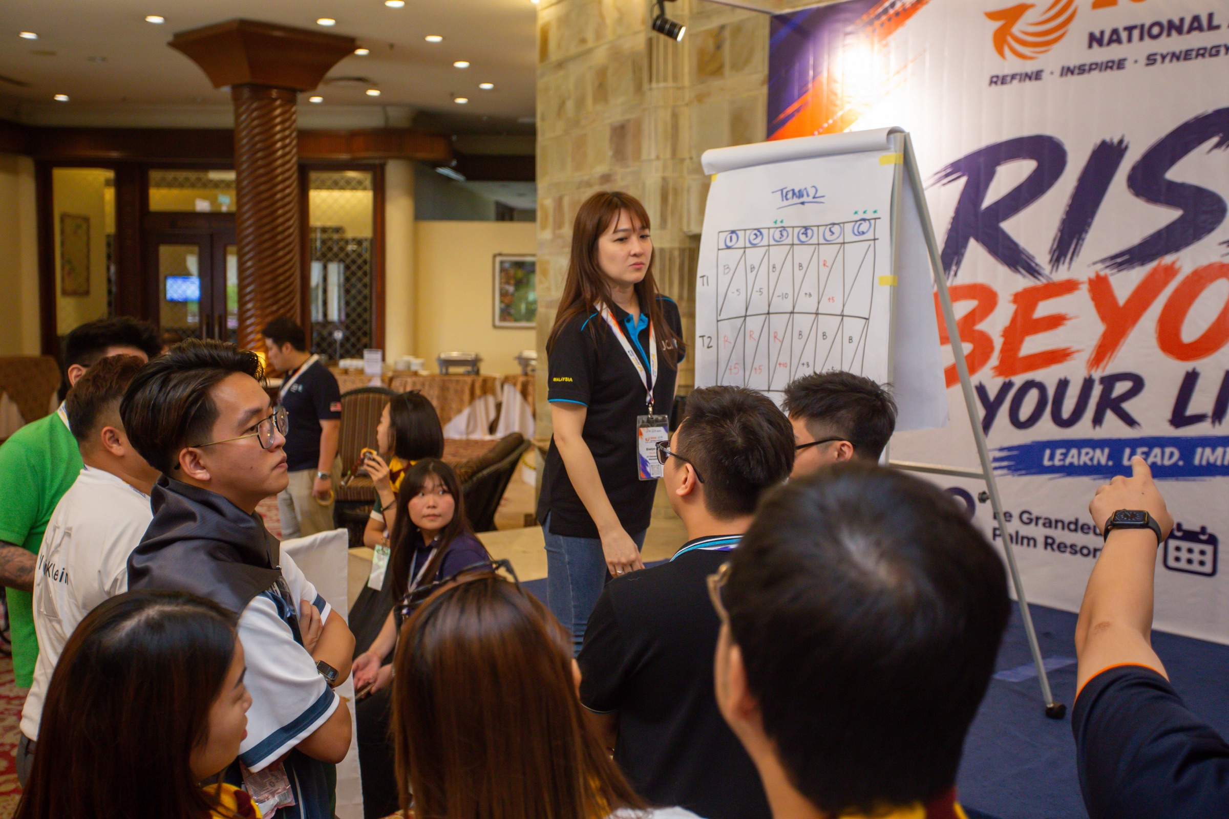 National Academy participants working together during a team activity